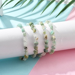 女性用天然花アマゾナイトチップブレスレット  銀合金のロブスタークロウ留め金、鉄のチェーン、ガラスの種付き  6-7/8~7-3/8インチ（17.5~18.8cm）&nbsp;BJEW-H623-01S-08