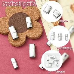 6Pcs 3 Styles 304 Stainless Steel Magnetic Clasps with Glue-in Ends&nbsp;STAS-CJ0003-26
