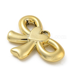 メッキアクリルパーツ  カン付き  ハートでちょう結び  黄金メッキ  35x50x7mm  穴：3.5mm&nbsp;PACR-Q008-08G