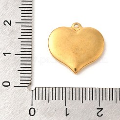 イオンプレーティング（IP）304ステンレスペンダント  ハートチャーム  ゴールドカラー  16x17x2.5mm  穴：1.2mm&nbsp;STAS-U025-11G