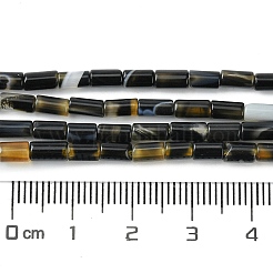 天然石黒瑪瑙ビーズ連売り  染め＆加熱  コラム  ブラック  5~6.5x3~3.5mm  穴：0.8mm  約73個/連  15.75''（40センチメートル）&nbsp;G-D067-A01