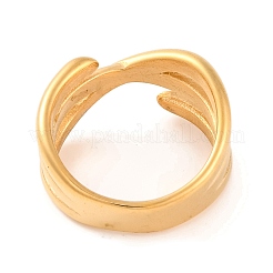 Ion Plating(IP) 304 Stainless Steel Criss Cross Finger Rings for Women&nbsp;RJEW-S414-71B-G