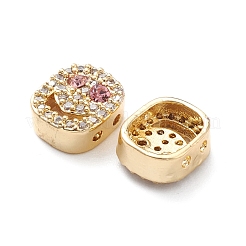 Brass Micro Pave Cubic Zirconia Beads&nbsp;KK-M241-01N