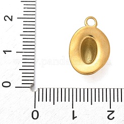 304ステンレスペンダント  カウボーイハットのチャーム  18KGP本金メッキ  17x11x5mm  穴：2mm&nbsp;X-STAS-F349-04G