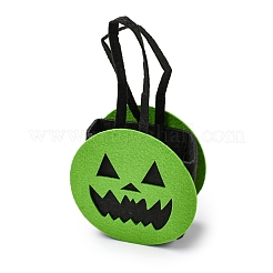 デビルフェルトのハンドル付きハロウィーンキャンディーバッグ  ハロウィン トリート ギフトバッグ パーティーの記念品 子供用  グリーン  23cm  バッグ：12x12x6.3センチメートル&nbsp;HAWE-K001-01A