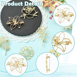 5Pcs 5 Styles Alloy Lapel Pins for Clothes&nbsp;JEWB-CJ0003-23