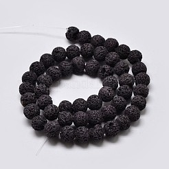 Natural Lava Rock Round Bead Strands&nbsp;G-I124-8mm-10