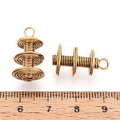 304ステンレスペンダント  スパイラルコイルチャーム  ゴールドカラー  21x11.5x11.5mm  穴：2.5mm&nbsp;STAS-T073-75G