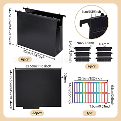 PPプラスチック製吊り下げファイルポケット1袋  紙のステッカー付き  長方形  300x240~245x10mm&nbsp;AJEW-PH0009-96B