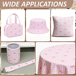 綿織物  服装アクセサリー  タータンチェックと蝶結びの模様  ショッキングピンク  1000x1600x0.2mm&nbsp;DIY-WH0622-812C