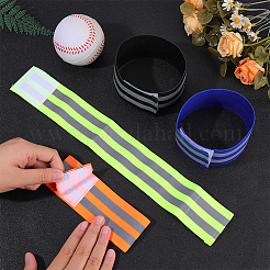 4Pcs 4 Colors Polyester Reflect Light Wristbands&nbsp;AJEW-CN0005-22