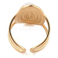 Oval Natural White Jade Finger Rings&nbsp;RJEW-Z057-14G-09