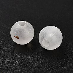 つや消し透明なアクリルビーズ  ラウンド  金箔とグリッター付き  グラデーションカラー  ミックスカラー  8x7.5mm  穴：2mm  約2000個/500g&nbsp;OACR-F013-13