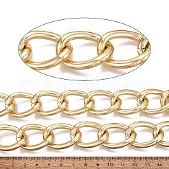 アルミカーブチェーン  溶接されていない  ゴールドカラー  32x23x4.5mm&nbsp;CHA-Q001-03G