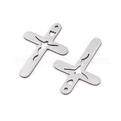 ステンレスペンダント201個  クロスチャーム  ステンレス鋼色  30x21x1mm  穴：1.5mm&nbsp;STAS-B135-16P