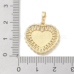 Rack Plating Brass Micro Pave Clear Cubic Zirconia Pendants&nbsp;KK-A224-15G-04