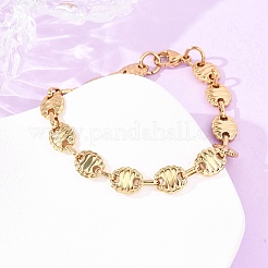 304ステンレススチール製オーバルリンクチェーンネックレス＆ブレスレットセット（女性用）  イオンプレーティング（ip）  18KGP本金メッキ  8.86インチ（22.5cm）  17.91インチ（45.5cm）&nbsp;SJEW-F228-01G