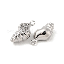 Brass Micro Pave Clear Cubic Zirconia Charms&nbsp;KK-A207-02P