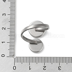 変色しない304ステンレススチールオープンカフリング金具  パッドリングセッティング  フラットラウンド  ステンレス鋼色  内径：17mm  トレイ：10mm＆8mm&nbsp;STAS-E124-05B-P