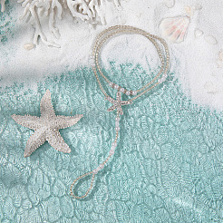 Summer Beach Resin Starfish Charm Glass Seed Beaded Stretch Toe Ring Anklets for Women&nbsp;FS-WGE60B8-01