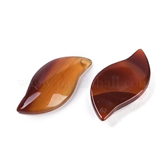 天然瑪瑙（染色・加熱）ペンダント  葉のチャーム  ペルー  31~33x16.5~18.5x5~6mm  穴：1.4~1.6mm&nbsp;G-H082-03