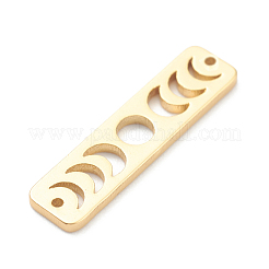 真鍮製ムーンフェイズバーリンク  長持ちメッキ  長方形  18KGP本金メッキ  20x5x1mm  穴：0.7mm&nbsp;KK-P001-96G