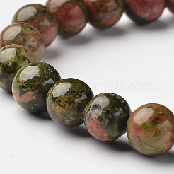 Natural Unakite Round Bead Stretch Bracelets&nbsp;BJEW-L594-A02