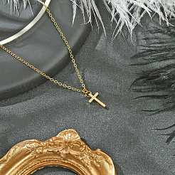 Brass Cross Pendants Necklace for Women&nbsp;NJEW-JN04911-01