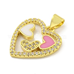 Rack Plating Brass Enamel Cubic Zirconia Pendants&nbsp;KK-B091-14