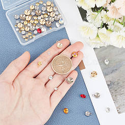 40Pcs Flat Round 304 Stainless Steel Charm Rhinestone Settings&nbsp;DIY-UN0002-71