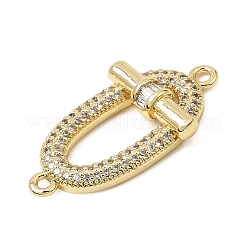 Brass Micro Pave Clear Cubic Zirconia Connector Charms&nbsp;CU-CBA3C32-23G