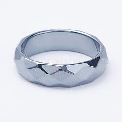 Electroplate Non-Magnetic Synthetic Hematite Rings&nbsp;RJEW-F068-18mm