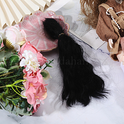 Ppヘアドールウィッグヘア  DIYの女の子のためのbjdメイキングアクセサリー  ブラック  235x60x3.5mm&nbsp;DIY-WH0349-395C-03