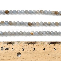 天然アンジェライトビーズ連売り  多面カットラウンド  4mm  穴：0.6mm  約104個/連  14.61~15''（37.1~38.1センチメートル）&nbsp;G-RM2025-30-4mm