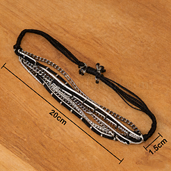 Bohemian Cylinder Glass Seed Beaded Multi-strand Braided Bead Bracelets&nbsp;GU1011-6