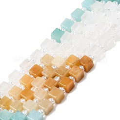 Natural Dyed White Jade & Quartz Crystal & Howlite & Yellow Aventurine & Rhodonite Beads Strands&nbsp;G-H333-03D