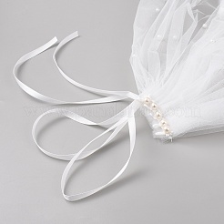 ポリエステルショール  結婚式のパーティーの衣装アクセサリー  ホワイト  1040x65~1000x0.1~10.5mm&nbsp;AJEW-WH20130-178
