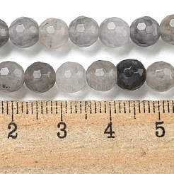 天然石クラウディクォーツビーズ連売り  (128 ファセット)ファセット  ラウンド  6mm  穴：0.9mm  約60個/連  14.76インチ（37.5cm）&nbsp;G-E571-A08-01