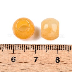 天然なトパーズのヒスイのビーズ  大穴ビーズ  ロンデル  10~10.5x7.5~9mm  穴：5mm&nbsp;G-T092-10mm-02