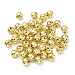 カーニバルのお祝いに使う  マルディグラアクリルラウンドビーズをメッキ黄金のトーン  直径約8mm  穴：1.5mm&nbsp;X-PL683-2
