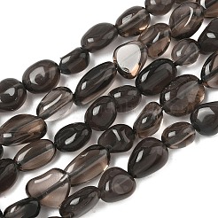 天然氷オブシディアンビーズ連売り  ナゲット  タンブルストーン  6~16x5~9x5~7mm  穴：0.8mm  約45~47個/連  39cm&nbsp;X-G-P497-01A-15