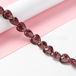 手作りランプワークビーズ連売り  ハート  ココナッツブラウン  15.5~16.5x15.5~16x8~9.5mm  穴：1.2mm  約28個/連  15.35インチ（39cm）&nbsp;LAMP-D015-09B