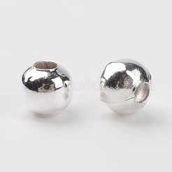 アイアン製スペーサービーズ  ラウンド  銀色のメッキ  4mm  穴：1.5mm&nbsp;E148Y-S