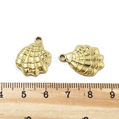304ステンレスペンダント  イオンプレーティング（ip）  海洋性動物  シェル形状  21.5x16.5x3.5mm  穴：2mm&nbsp;STAS-D302-23E-G