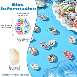60Pcs 12 Styles Printed Natural Shell Beads&nbsp;BSHE-CJ0001-10