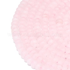 天然石ローズクォーツビーズ連売り  艶消し  ロンデル  6x4mm  穴：1mm  約93~96個/連  14.57''~14.76''（37~37.5センチメートル）&nbsp;G-P575-A09-6x4mm
