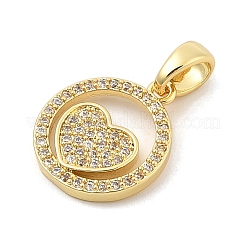 Rack Plating Leaf Brass Clear Cubic Zirconia Pendants&nbsp;KK-S407-12G
