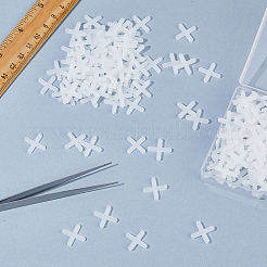 PEプラスチックシームツール床タイルクロスクリップ  磁器タイルパンチング用  クロス  ホワイト  17x17x2mm  約90個/袋&nbsp;FIND-WH0126-944A