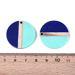 Opaque Resin & Wood Pendants&nbsp;RESI-T057-73A