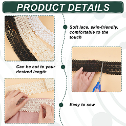 3Pcs 3 Colors Flat Floral Cotton Lace Ribbon&nbsp;OCOR-FG0002-01